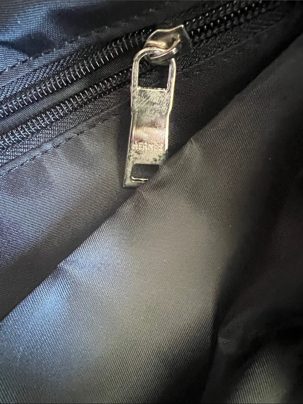 Hermes Black Leather computer bag with Front Zip